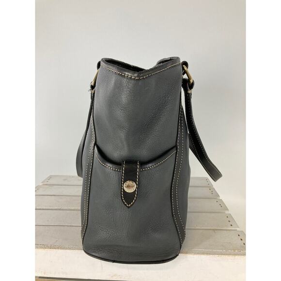 DOONEY & BOURKE GRAY PEBBLED LEATHER LARGE SHOULDER BAG - Picture 4 of 16